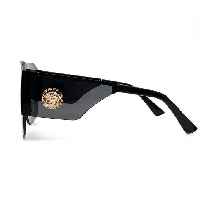Large frame one piece metal men's and women's Sunglasses