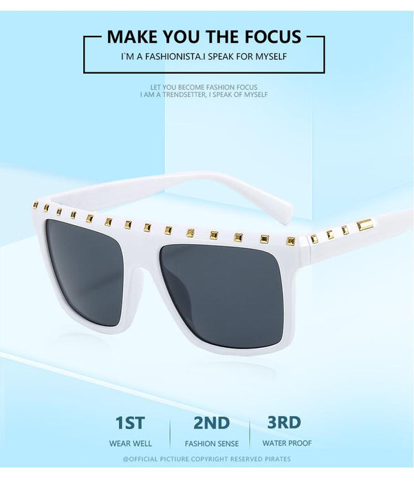 Personalized straight eyebrow rivet Sunglasses