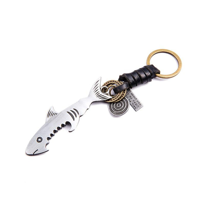 Vintage Keychains punk leather metal Keychains creative personality Keychains
