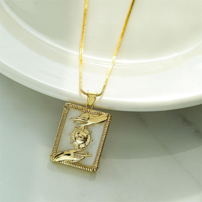 New Personalized Fashion Gold Color Zircon Pendant Necklace