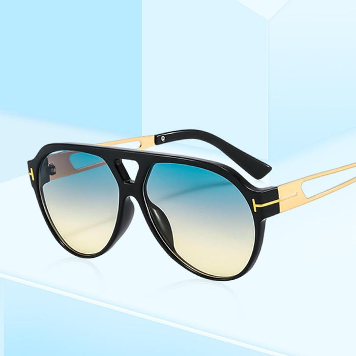 Light luxury double beam large frame toad Sunglasses