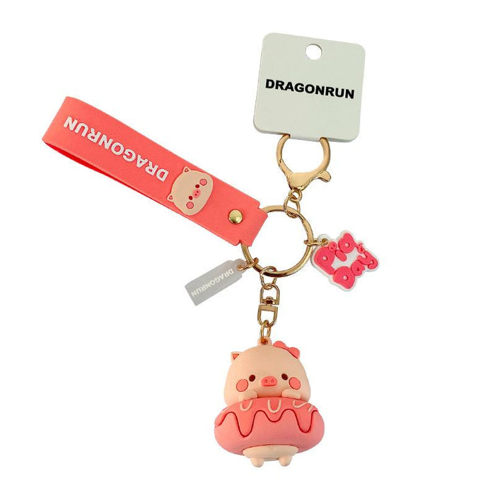 Cartoon Cute Pig Silicone Keychain