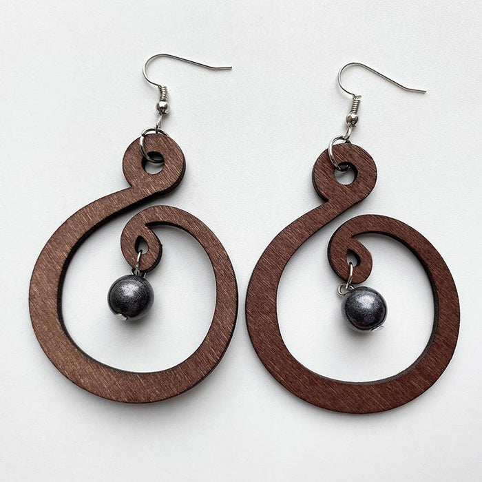 Simple Retro Exaggerated Wooden Boho Women's Earrings