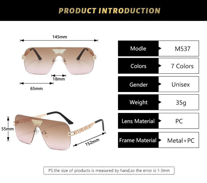 Metal integrated sheet chain frameless avant-garde Sunglasses