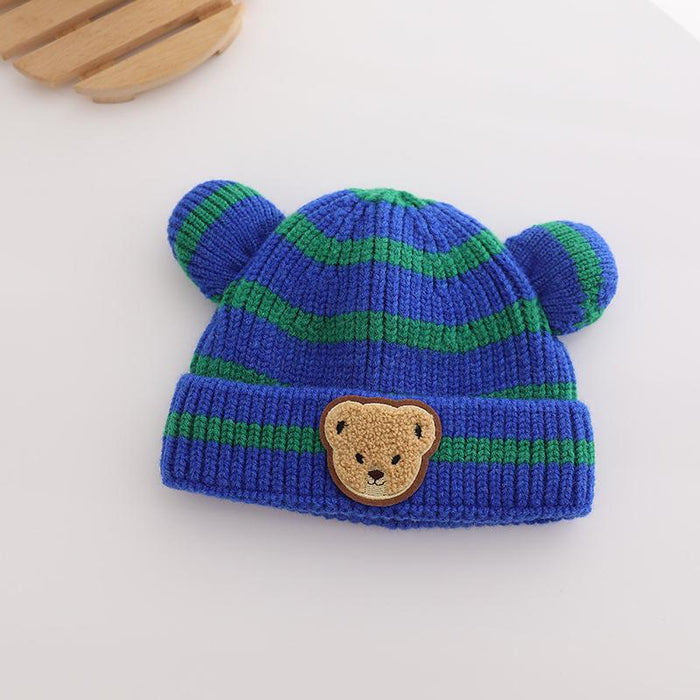 Striped Bear Kids Knit Hat