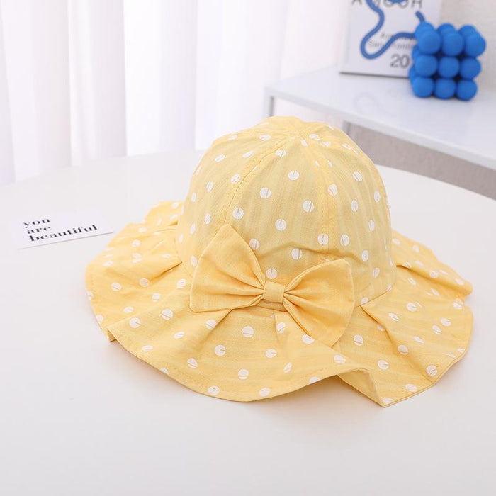 Cute Polka Dot Bow Children's Sun Hat