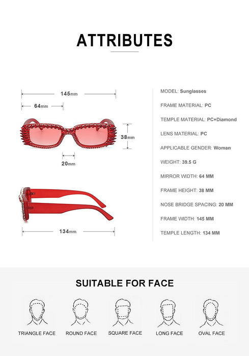 Women's Inlaid Square Sunglasses