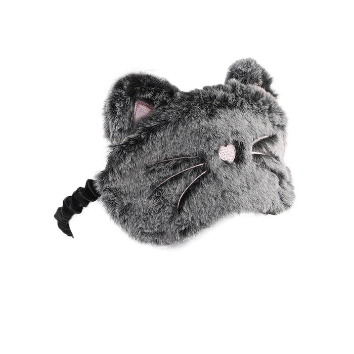 Plush Black Cat Cute Cartoon Rabbit Shade Blindfold Eye Mask