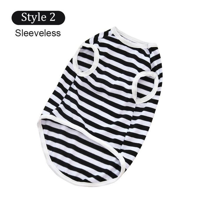 Summer dog clothes small and medium dog pet striped cotton