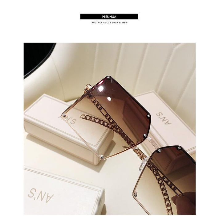 Metallic framed Tan Sunglasses