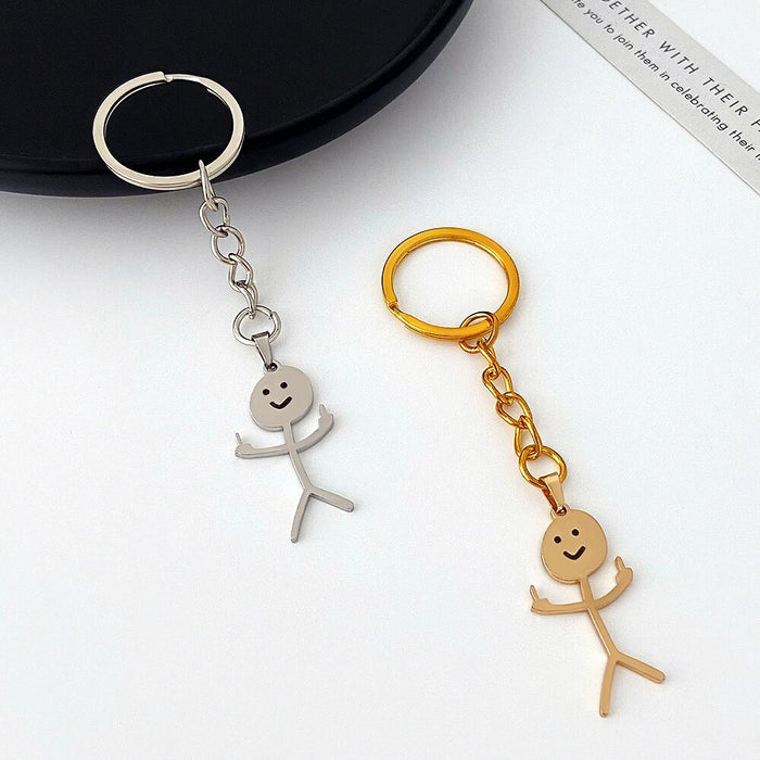 Funny Middle Finger Stickman Keychain