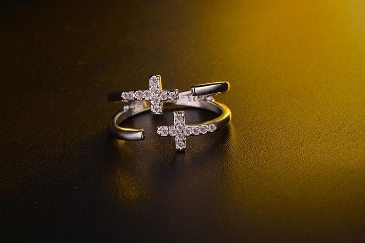 New Fashion Double Cross Open Ring