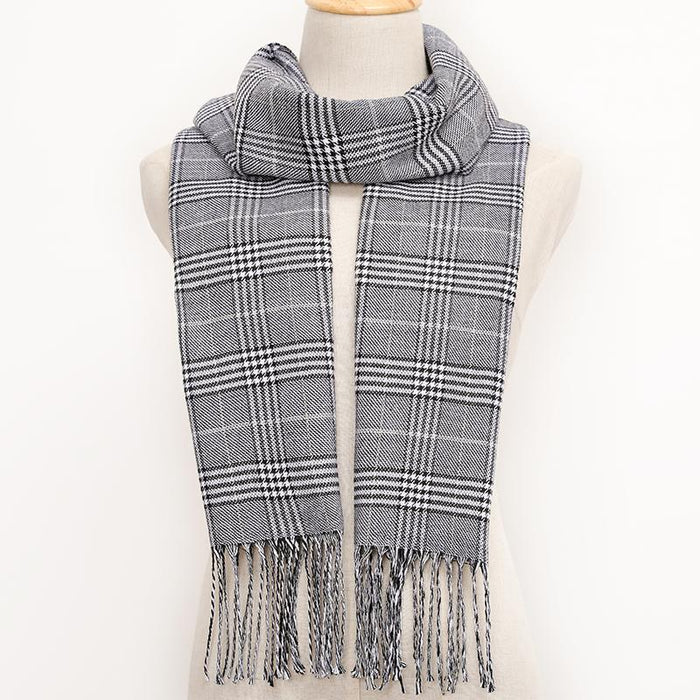 Winter Tassel Lattice Warm Scarves