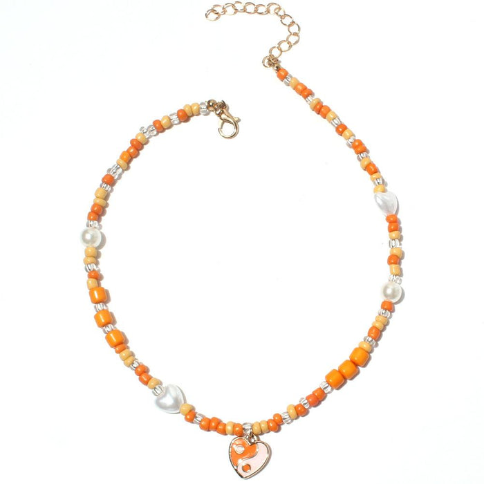 Simple and Personalized Bohemian Handmade Female Beaded Necklace Accessories