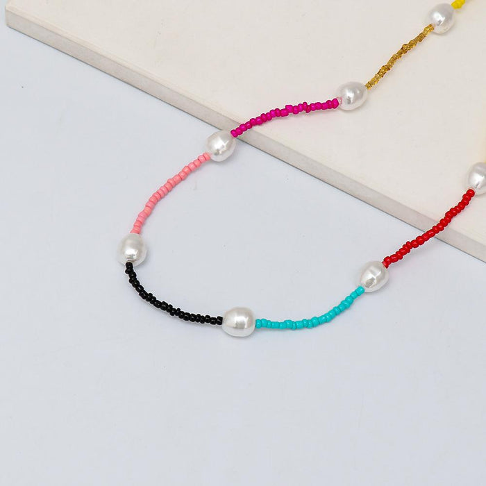 Women's Jewelry Vintage Soft Pottery Hand Woven Beaded Necklace