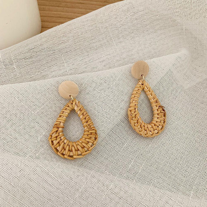 Bohemian Long Handmade Rattan Tassel Earrings