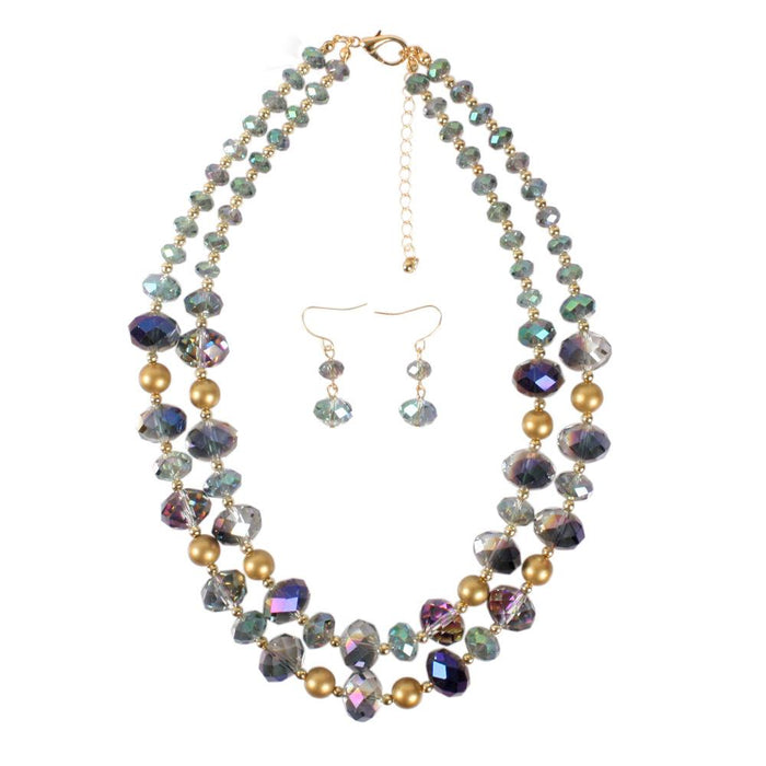 Women's Jewelry Retro Style Simple Crystal Multi-layer Necklace Accessories