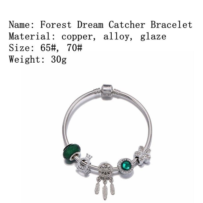 Green Forest Dream Catcher Bracelet