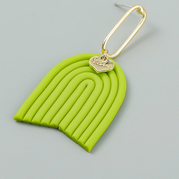 Simple Fashion Geometric Resin Stripe Stud Earrings