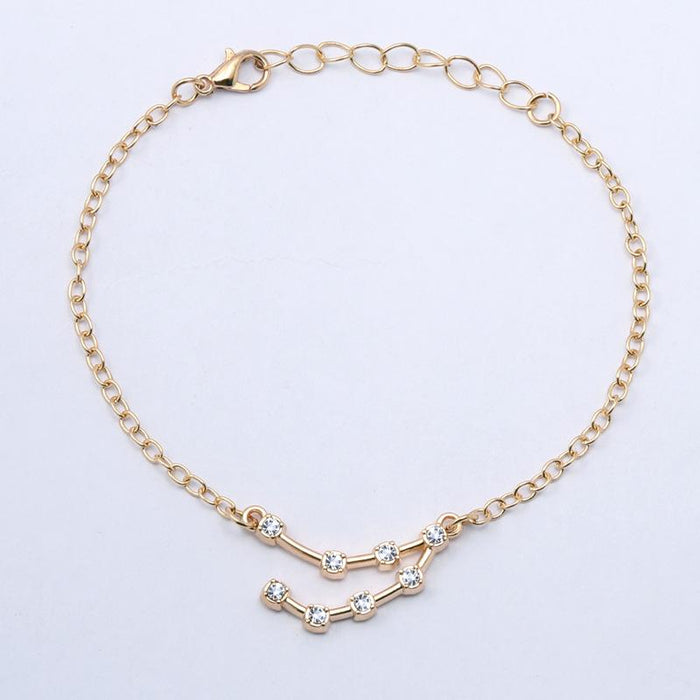 Twelve Constellations Bracelet Rhinestone Card Bracelet