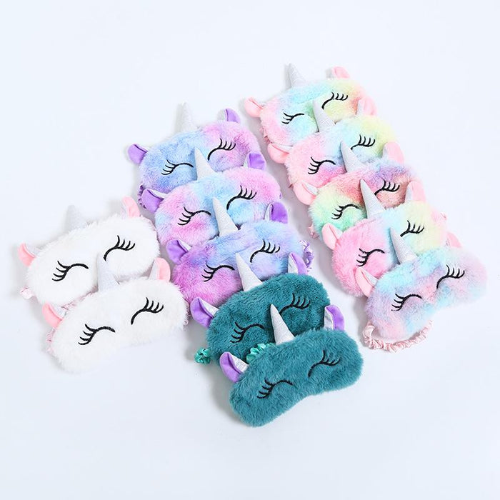 Cartoon Cute Plush Shading Unicorn Blindfold Eye Mask
