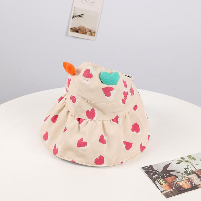 Summer Colorful Love Children's Foldable Empty Top Sun Hat