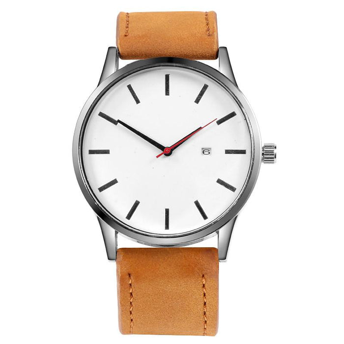 Simple Men Quartz Watch Sport Wristwatch Leather Strap