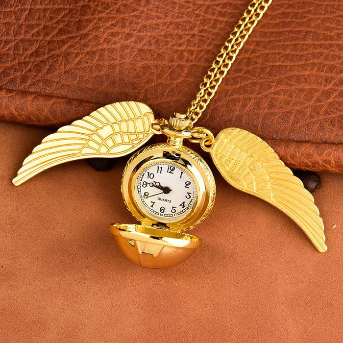 Small Golden Small Light Ball Large Wing Pocket Watch Ll3741