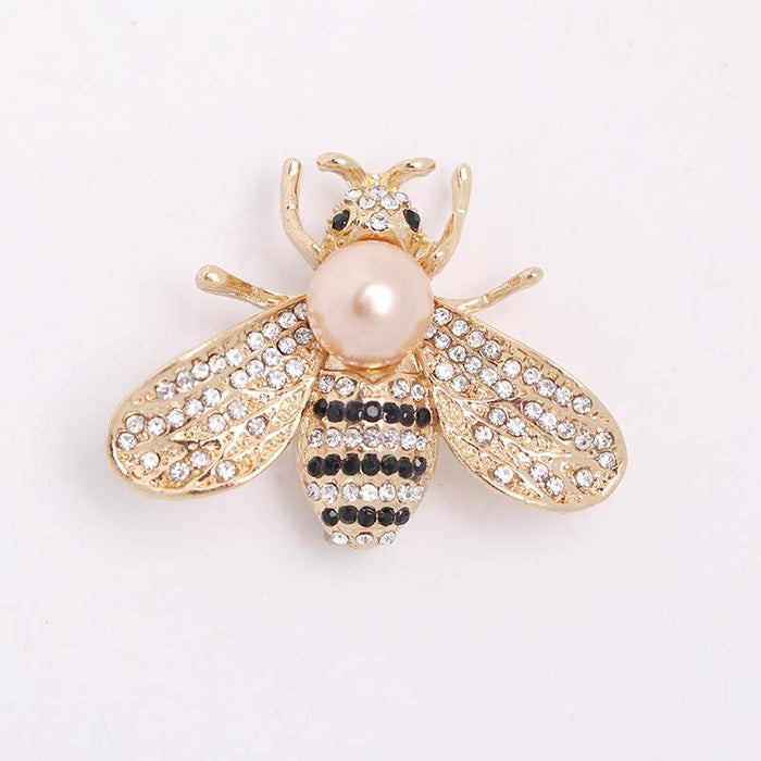 New Little Bee Brooch Rhinestone Bee Lady Pin