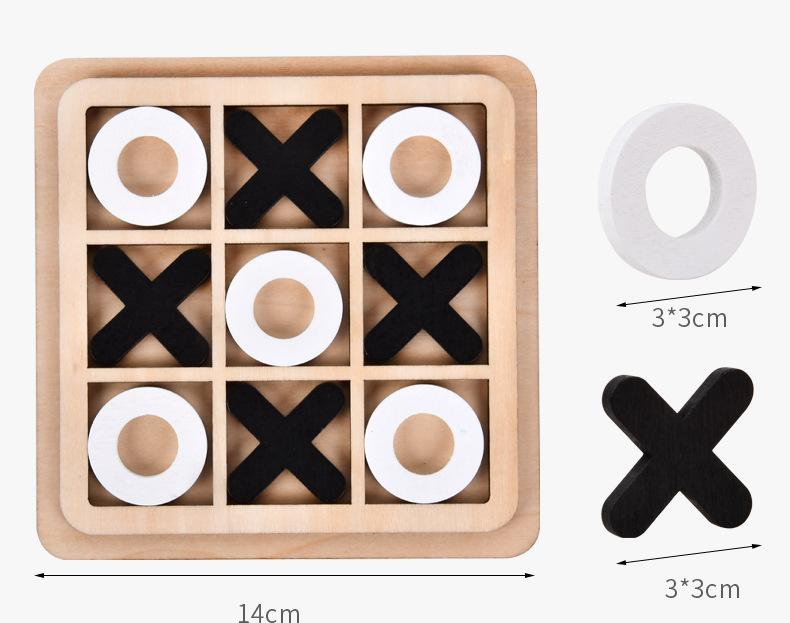 Three Series of Tic-tac-toe Chess Puzzle Nine Palace Wooden Toys (random Style)