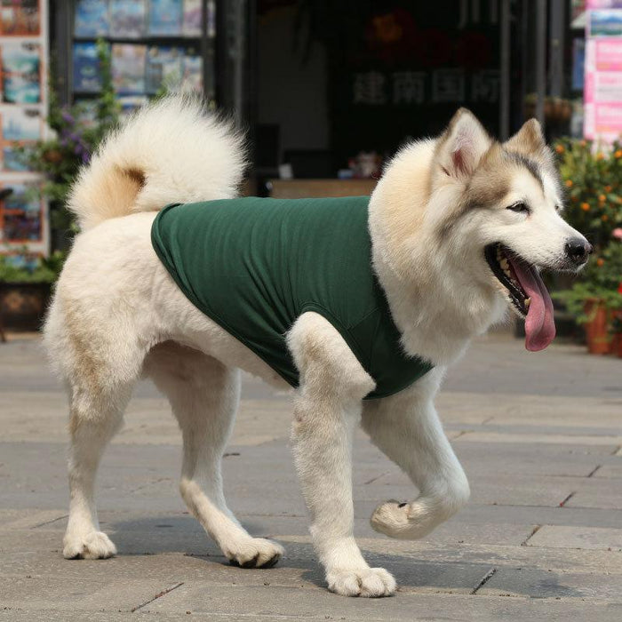 Pet Clothes Dog Cat Solid Color Cotton Vest Dog Jacket