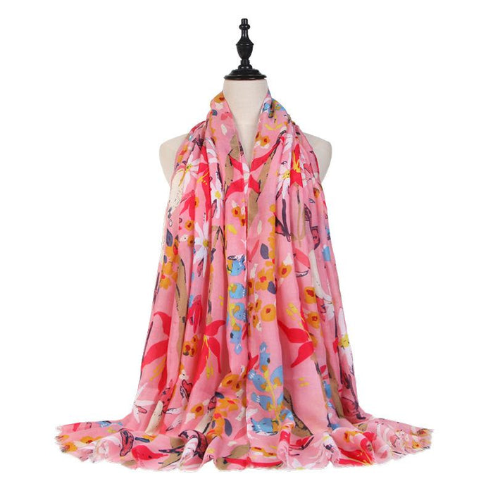 Women's Satin Printing Scarf Shawl