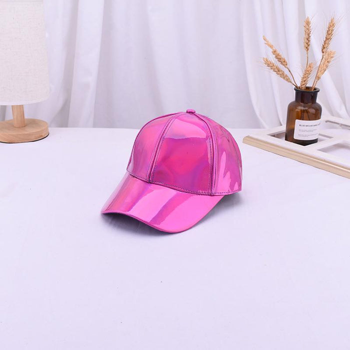 Summer Outdoor Sun Protection Laser Patent Leather Cap Baseball Cap