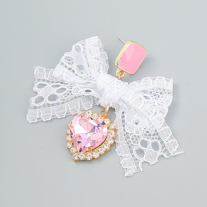 Love Bow Multi-layer Lace Hand Woven Earrings