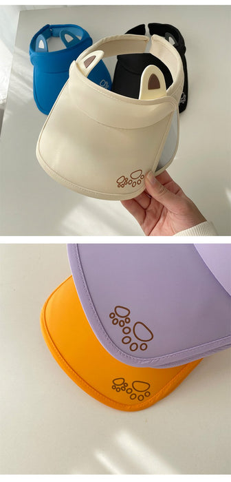 Summer Cute Cat Ears Children‘s Wide Brim Sun Hat