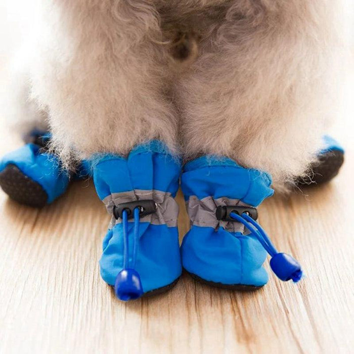4pcs/set waterproof winter pet dog shoes non-slip rain and snow boots shoes