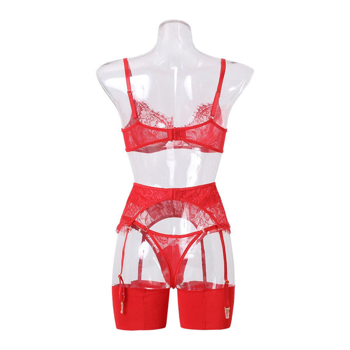 Fashion Sexy Lingerie Eyelashes Lace Underwear Set