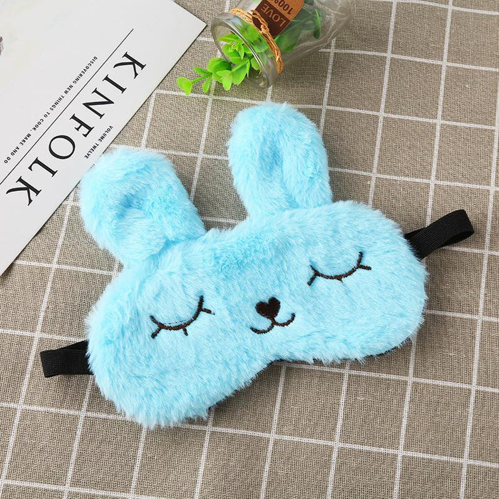 Cartoon Shading Cute Plush Squinting Rabbit Eye Mask