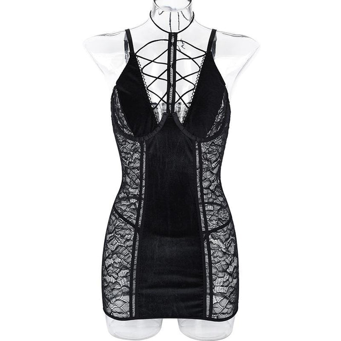 Summer Sexy Hollow Nightdress Women Slim Chemise