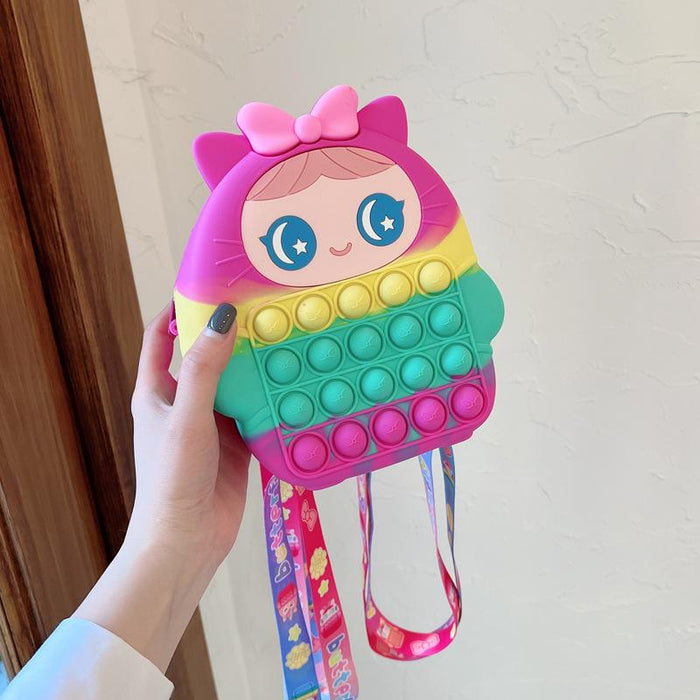 Backpack children's school bag shoulder silicone toys