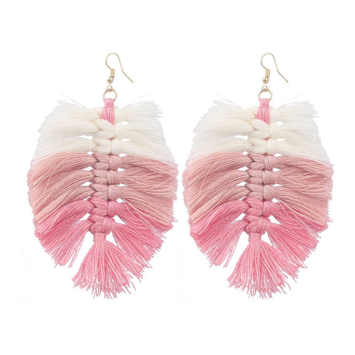 Women's Bohemian Style Hand Woven Color Matching Earrings