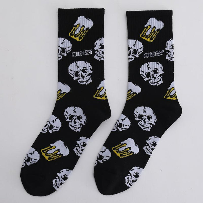 Funny Men Hip Hop Skeleton Socks