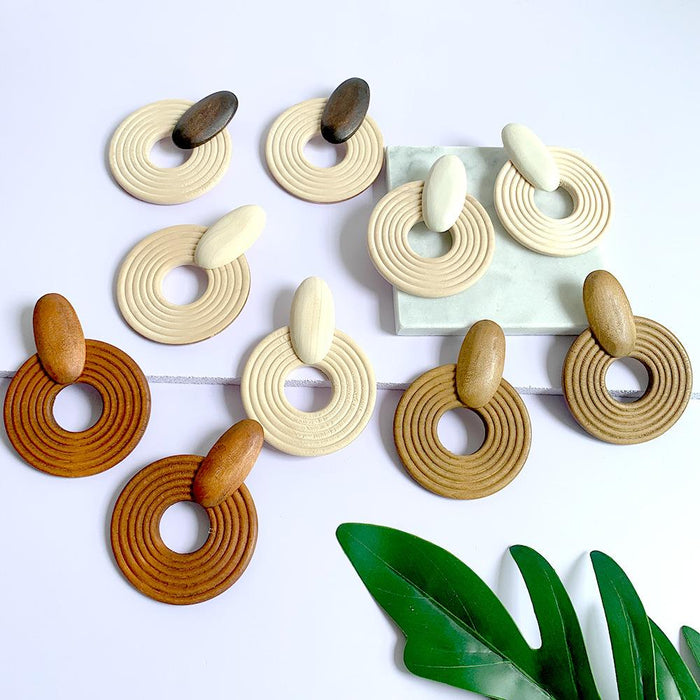 Exaggerated Geometric Large Round Earrings Jewelry