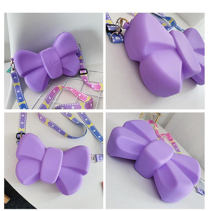 Children Silicone Coin Purse Cute Bow Girl Shoulder Bag