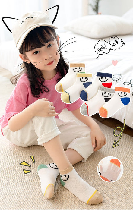 Spring Summer Children's Mesh Cartoon Cotton Boat Socks