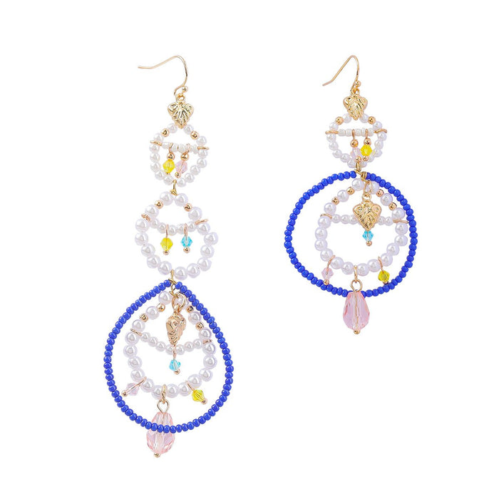 Summer Beach Getaway Layered Hand Braided Earrings