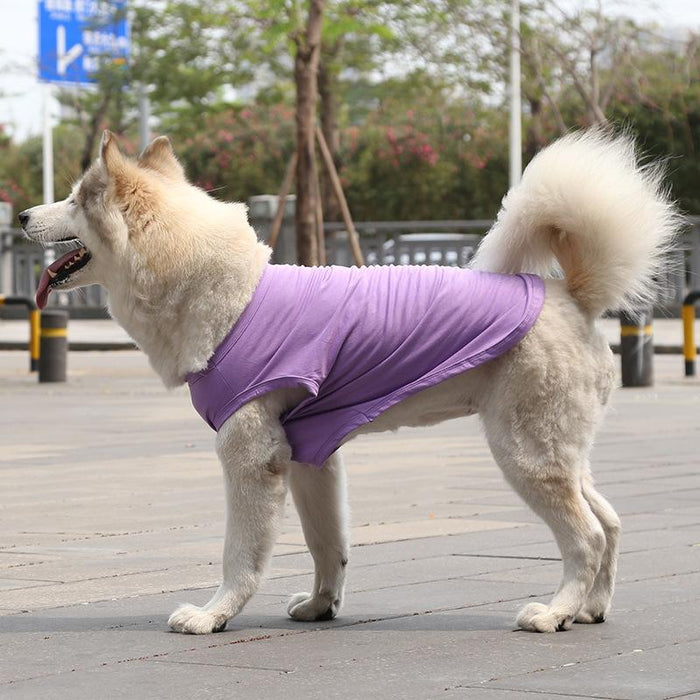 Pet Clothes Dog Cat Solid Color Cotton Vest Dog Jacket