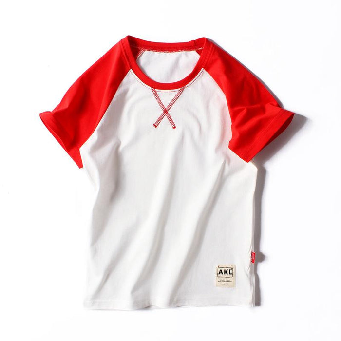 Children's short sleeved contrast top