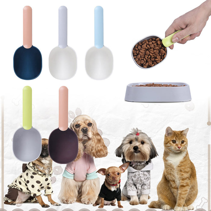 Multifunctional dog food spoon pet feeding spoon with sealed bag clip