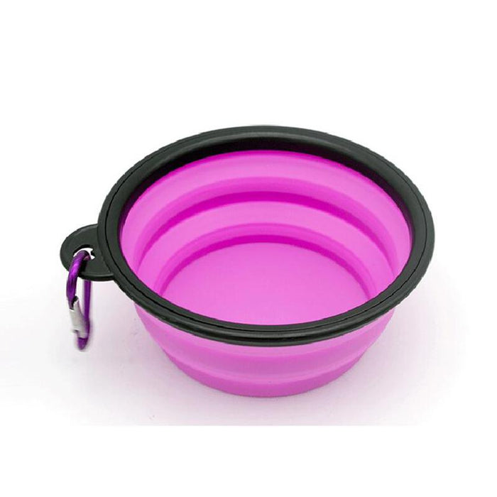 1000ML Silicone Dog Feeding Bowl With Carabiner Folding Cat Bowl